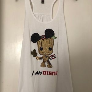 Custom Baby Groot “i am disney” tank
